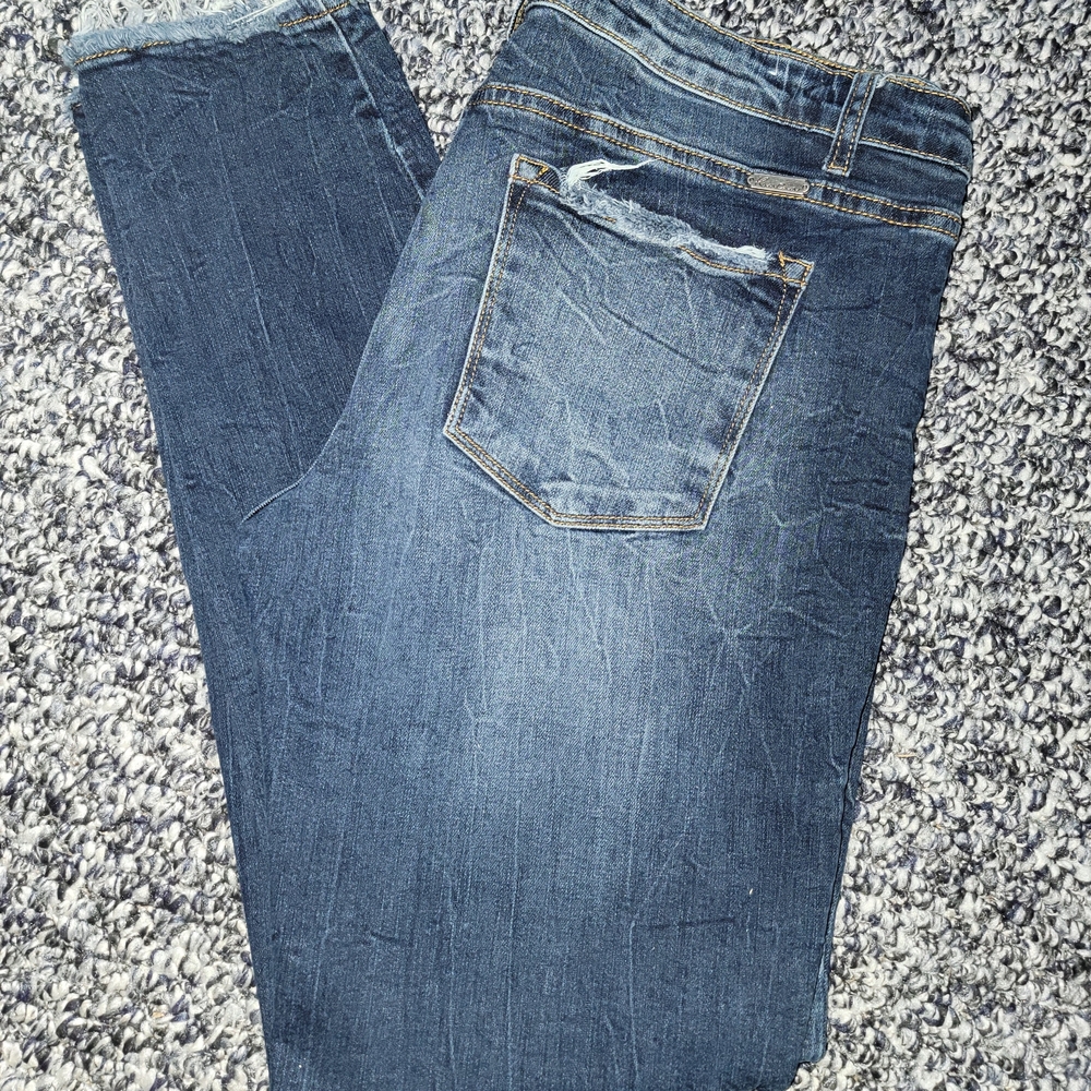 KanCan Women's Straight Leg Dark Blue Jeans